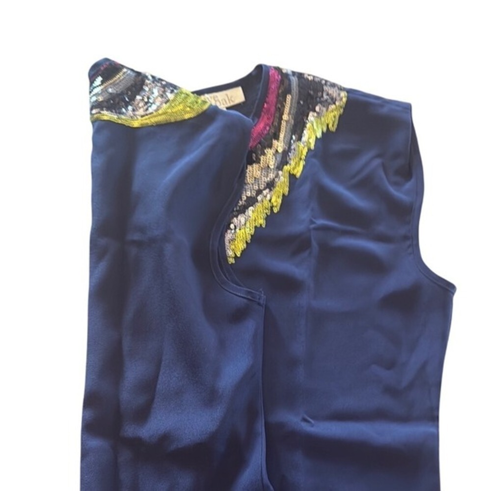 Sequin Embellished Navy Top - Picture 3 of 5
